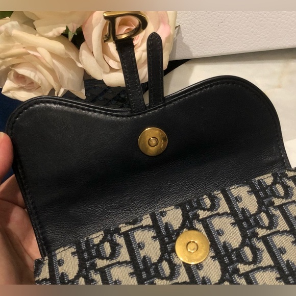 CHRISTIAN DIOR SADDLE NAVY SHOULDER FLAP WOC CHEST BELT POUCH BAG D RING - Picture 6 of 13